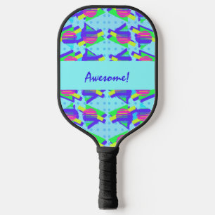 Wild Memphis Customisable Triangle Patterns Pickleball Paddle