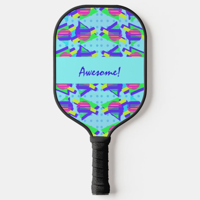 Wild Memphis Customisable Triangle Patterns Pickleball Paddle (Front)