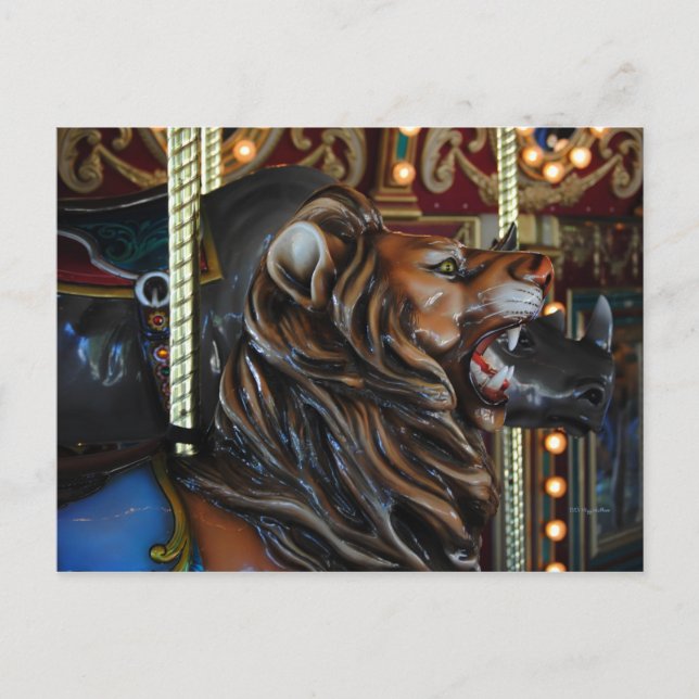 Wild Merry Go Round Holiday Postcard (Front)