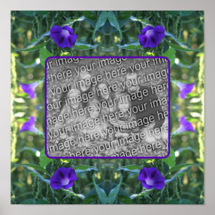 Wild Morning Glory Flowers Frame Add Your Photo Poster