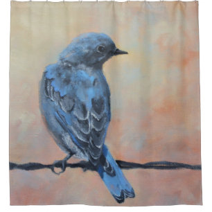 Wild Mountain Bluebird Fine Art Shower Curtain