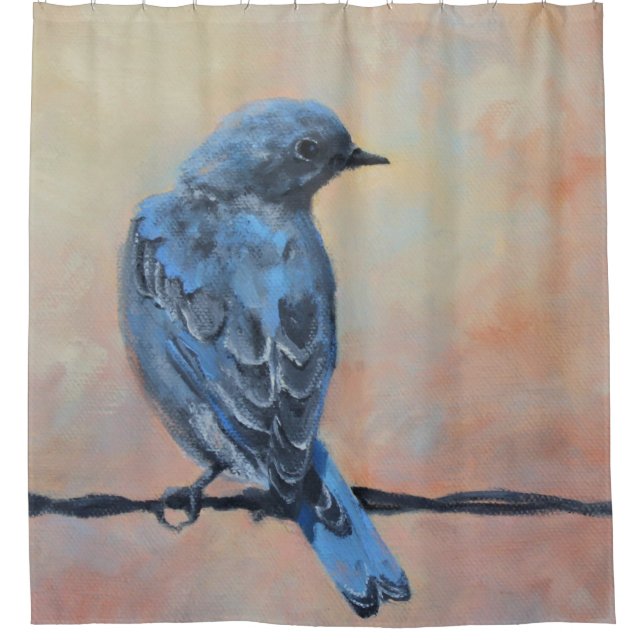 Wild Mountain Bluebird Fine Art Shower Curtain (Front)