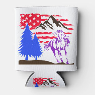 Wild Mountain Horse Galloping Can Cooler