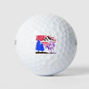 Wild Mountain Horse Galloping Golf Balls