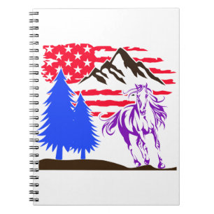 Wild Mountain Horse Galloping Notebook