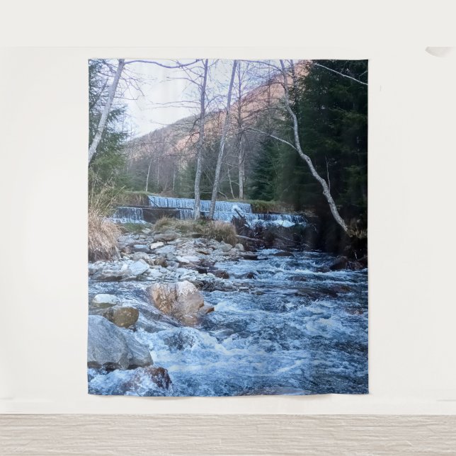 Wild Mountain River - Wild Nature Romania  Tapestry (Front)