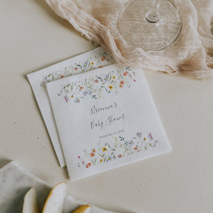 Wild Multicolor Floral Baby Shower Napkin