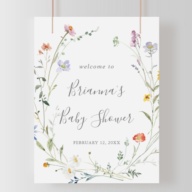 Wild Multicolor Floral Baby Shower Welcome Poster (Creator Uploaded)