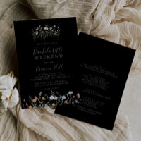 Wild Multicolor Floral Black Bachelorette Weekend
