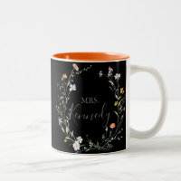 Wild Multicolor Floral Black Mrs Newlywed Bride
