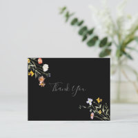 Wild Multicolor Floral Black Thank You