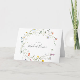Wild Multicolor Floral Bridal Party Thank You