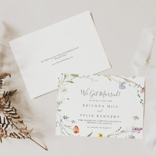 Wild Multicolor Floral Elopement Announcement