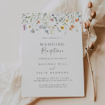 Wild Multicolor Floral Wedding Reception Invitation<br><div class="desc">This wild multicolor floral wedding reception invitation is perfect for a modern post elopement party. The design features watercolor pink,  blush,  purple,  navy and white elegant flowers with emerald green leaves.

RSVP cards are sold separately,  or you can the RSVP details to the back or bottom of the card.</div>