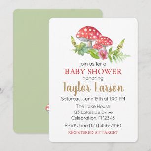 Wild Mushroom Baby Shower Invitation