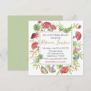 Wild Mushroom Baby Shower Invitation