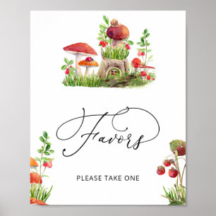 Wild Mushroom Forest Baby Shower Favors  Poster