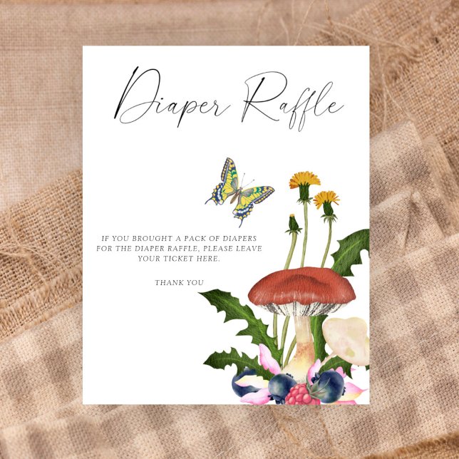 Wild mushrooms baby shower Diaper raffle Poster (Creator Uploaded)
