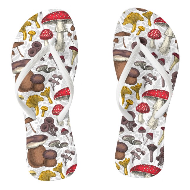 Wild mushrooms flip flops (Footbed)