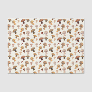 Wild Mushrooms Hand-Drawn Watercolor Woodland Tissue Paper