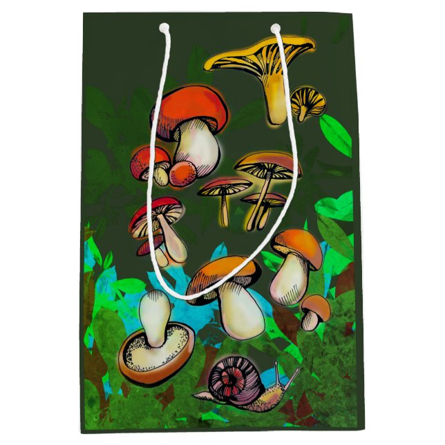 Wild mushrooms medium gift bag (Front)