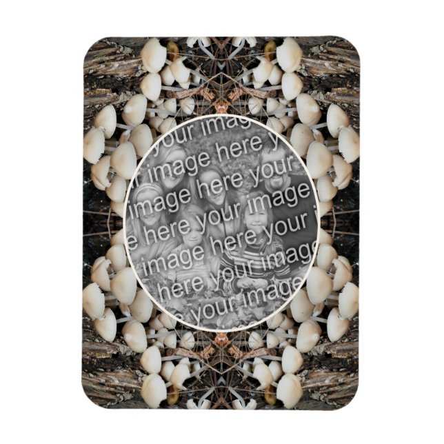 Wild Mushrooms Nature Frame Add Your Own Photo Magnet (Vertical)