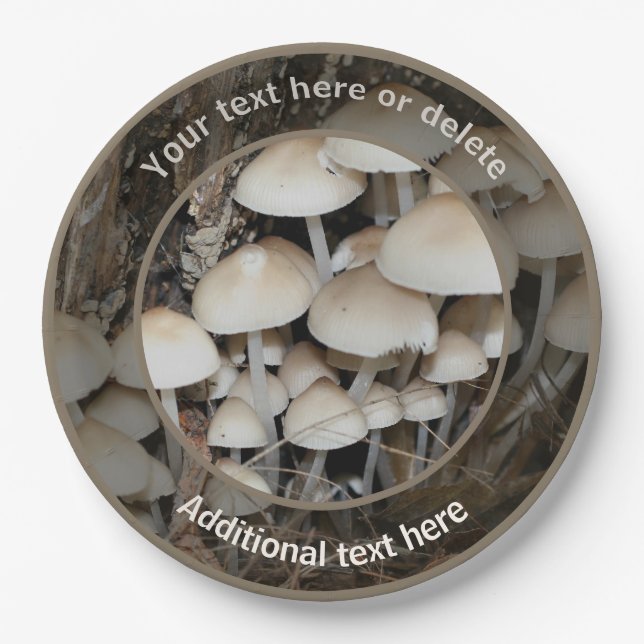 Wild Mushrooms Nature Personalised Party  Paper Plate (Front)