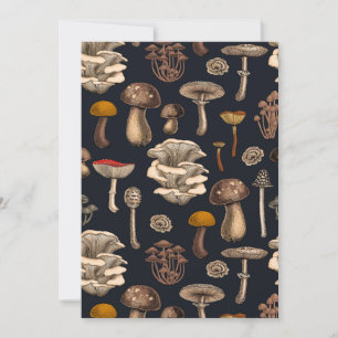 Wild Mushrooms on graphite black