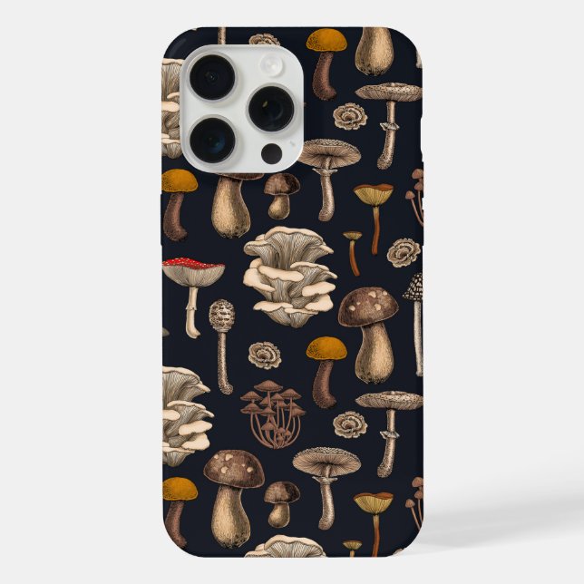Wild Mushrooms  on graphite black iPhone Case (Back)