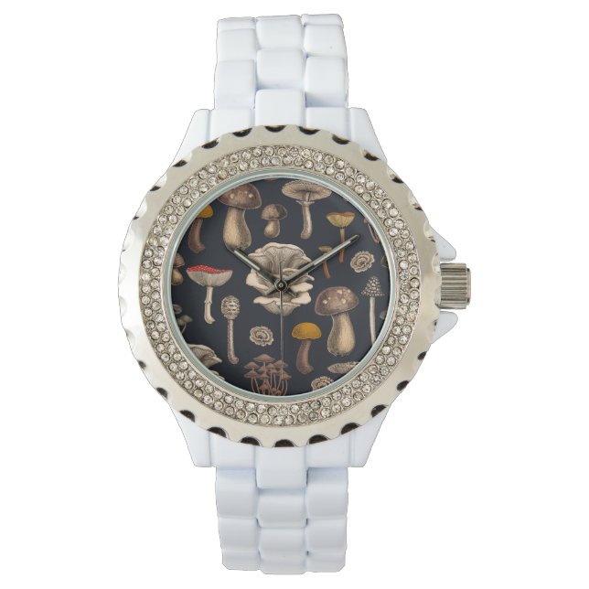 Wild Mushrooms  on graphite black Watch (Front)
