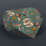 Wild Mushrooms  on pine green Tie<br><div class="desc">Various hand -drawn wild mushrooms,  vector pattern</div>
