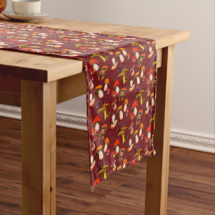 Wild mushrooms short table runner