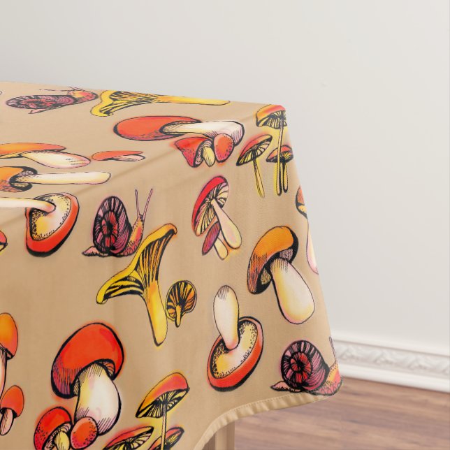 Wild mushrooms tablecloth (In Situ)