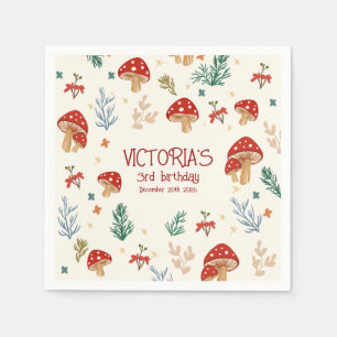 Wild Mushrooms Whimsical Forest Birthday Party Napkin