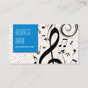 Wild Music Symbols Rainbow Polka Dot Business Card