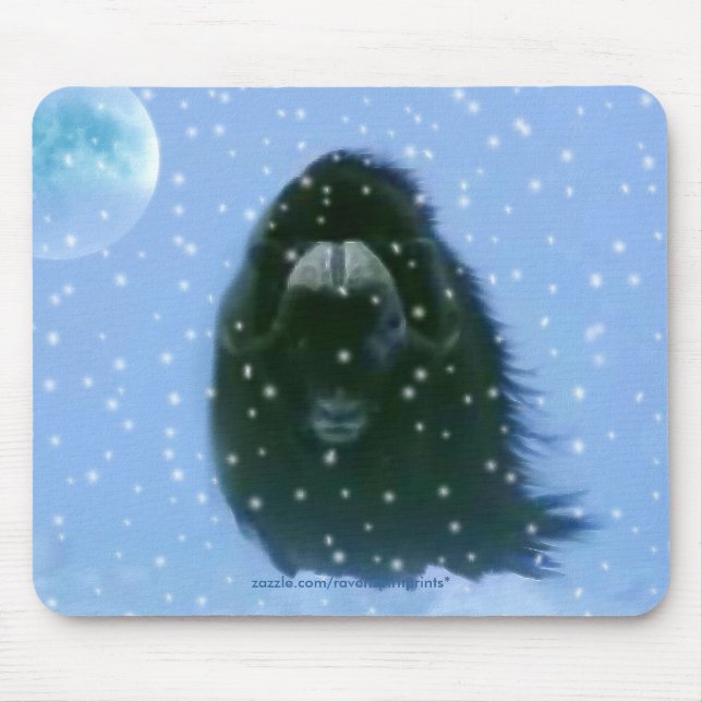 WILD MUSK OX Arctic Animal Wildlife Mousepads (Front)