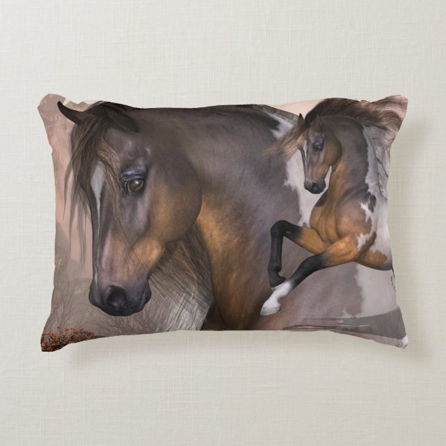 Wild Mustang Horse Decorative Cushion (Front)