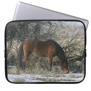 Wild Mustang Horse in the Snow 1 Laptop Sleeve