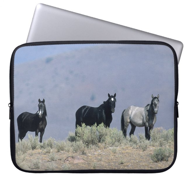 Wild Mustang Horses in the Desert 3 Laptop Sleeve (Front)