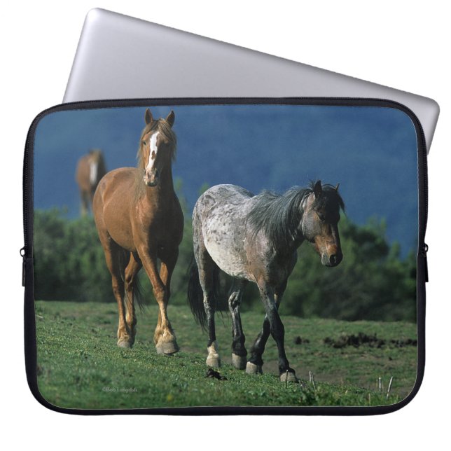 Wild Mustang Horses Laptop Sleeve (Front)