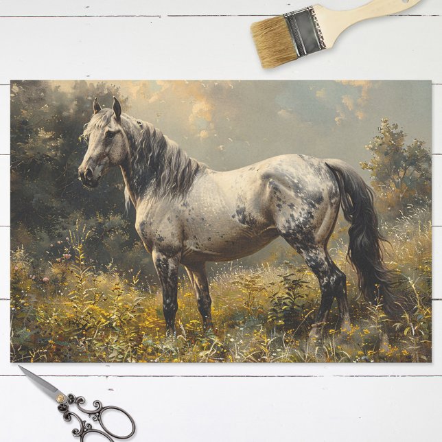 Wild Mustang Landscape Painting Decoupage Tissue Paper (Creator Uploaded)