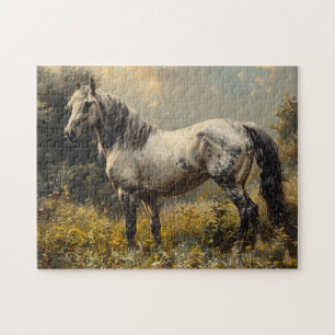 Wild Mustang Landscape Painting Jigsaw Puzzle