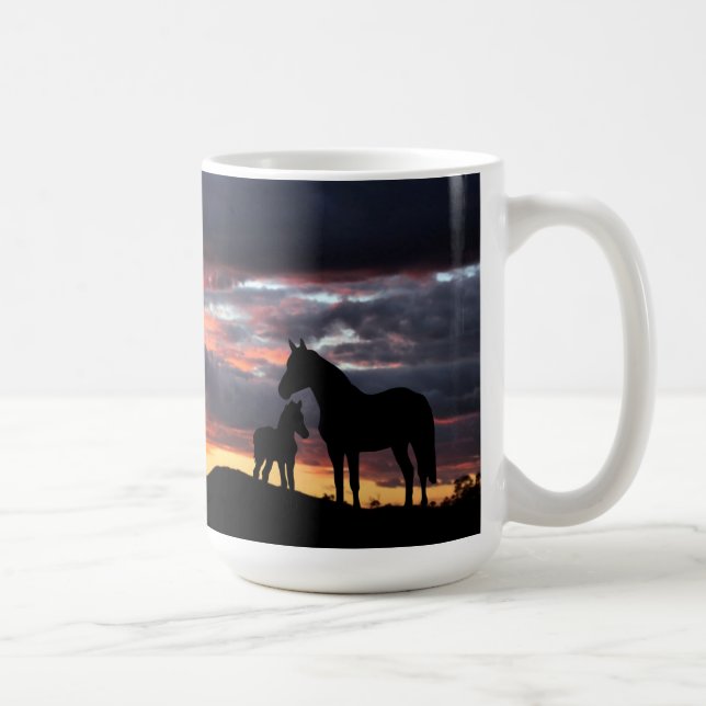 Wild Mustang Mare and Foal Coffee Mug (Right)