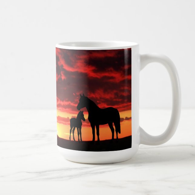 Wild Mustang Mare and Foal Coffee Mug (Right)
