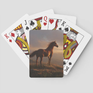 Wild Mustang Watching the Sunset Playing Cards