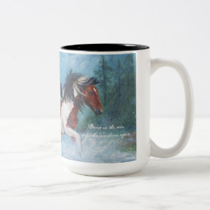 Wild Mustangs In The Rain Coffee Mug