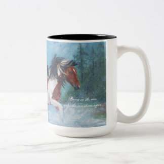 Wild Mustangs In The Rain Coffee Mug