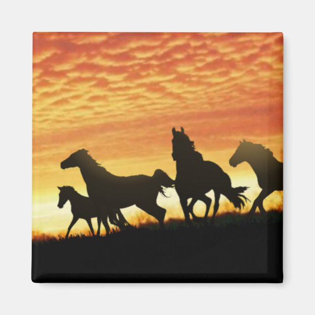 Wild Mustangs Magnet (Front)