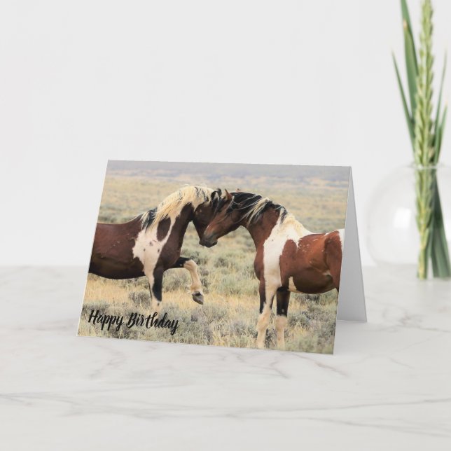 Wild Mustangs of the West Birthday Card (Front)