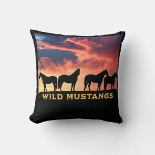 Wild Mustangs on the Horizon, Horse Lover Gift, An Cushion